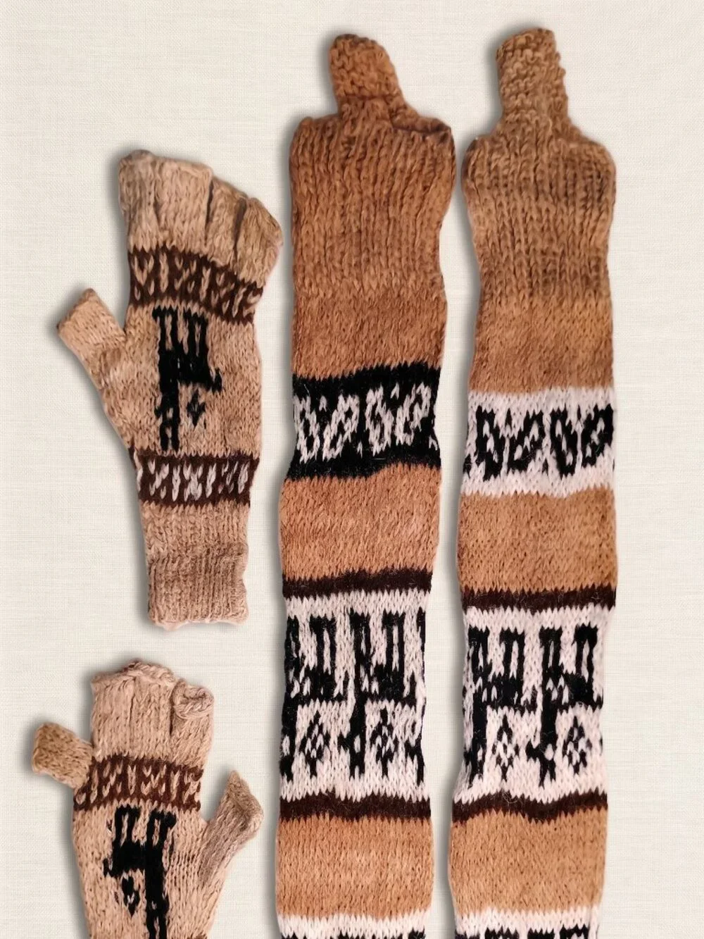 Alpaca Finger Warmer Gloves Set - Cusco Handcrafted